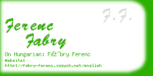 ferenc fabry business card